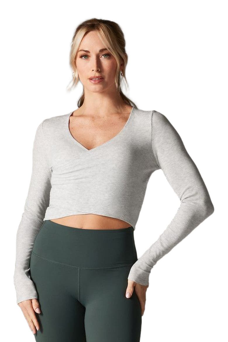 Criss Cross Long Sleeve Top, Main, color, ASH