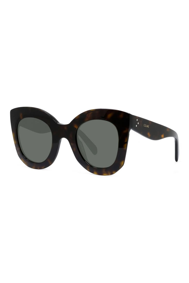 Bold 3 Dots 47mm Cat Eye Sunglasses, Alternate, color, DARK HAVANA/ GREEN