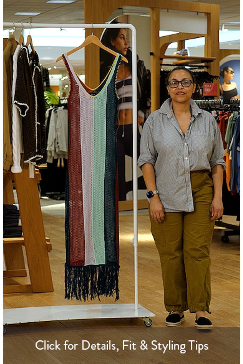 Marrion Stripe Open Stitch Fringe Midi Dress video