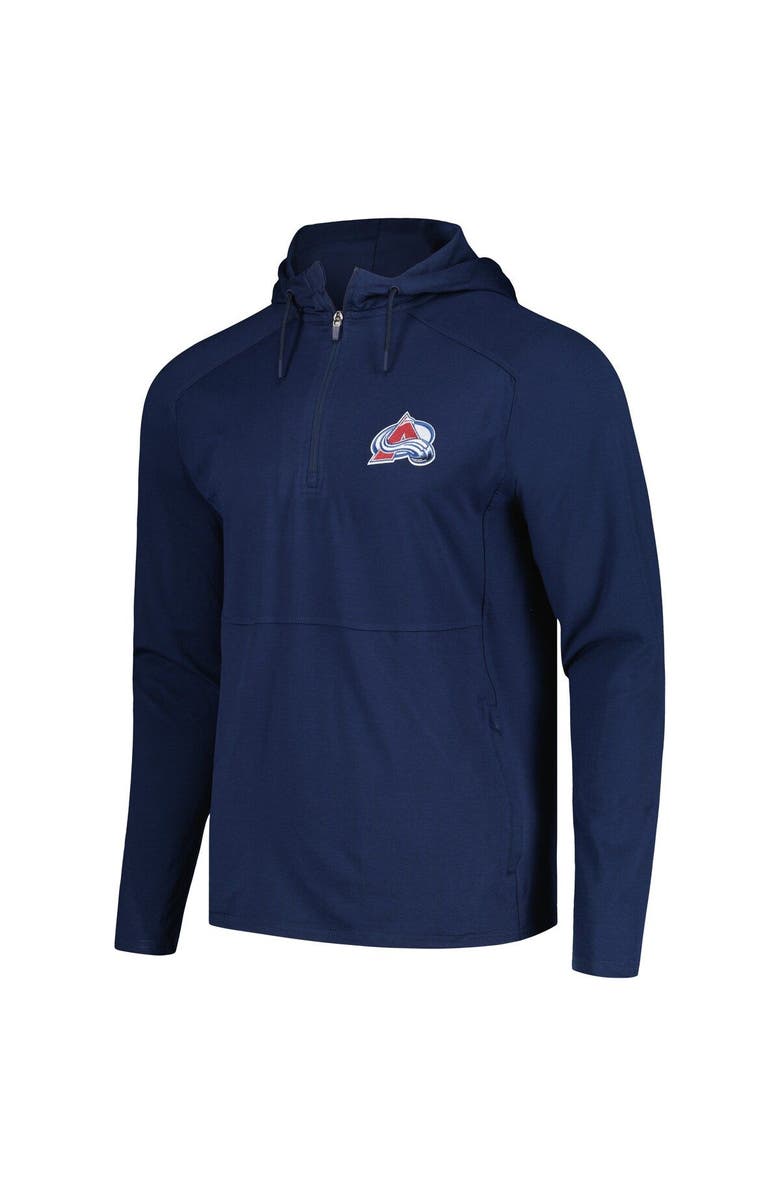 ANTIGUA Men's Antigua Heather Navy Colorado Avalanche Spikes Raglan Quarter-Zip Hoodie, Alternate, color, Heather Navy