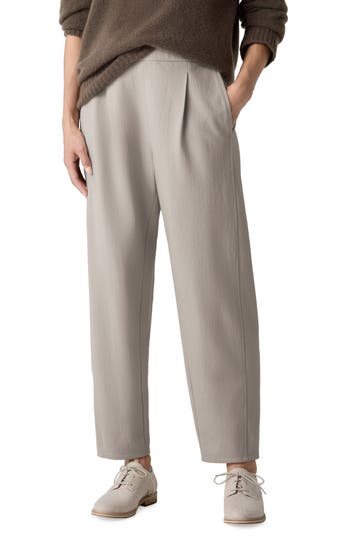 Eileen Fisher Pleated Wool Lantern Ankle Pants
