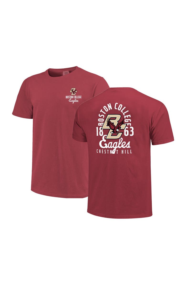 IMAGE ONE Men's Maroon Boston College Eagles Comfort Colors Mascot Overlay T-Shirt, Alternate, color, 