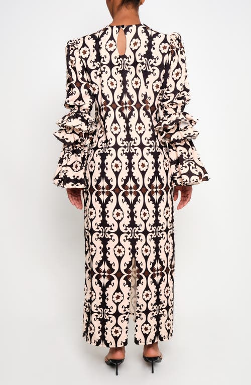 The Lulo Project New Makeda Paisley Long Sleeve Crepe Maxi Dress In Multi