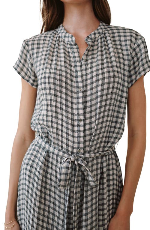 Bella Dahl Gingham Tie Belt Maxi Shirtdress In Multi