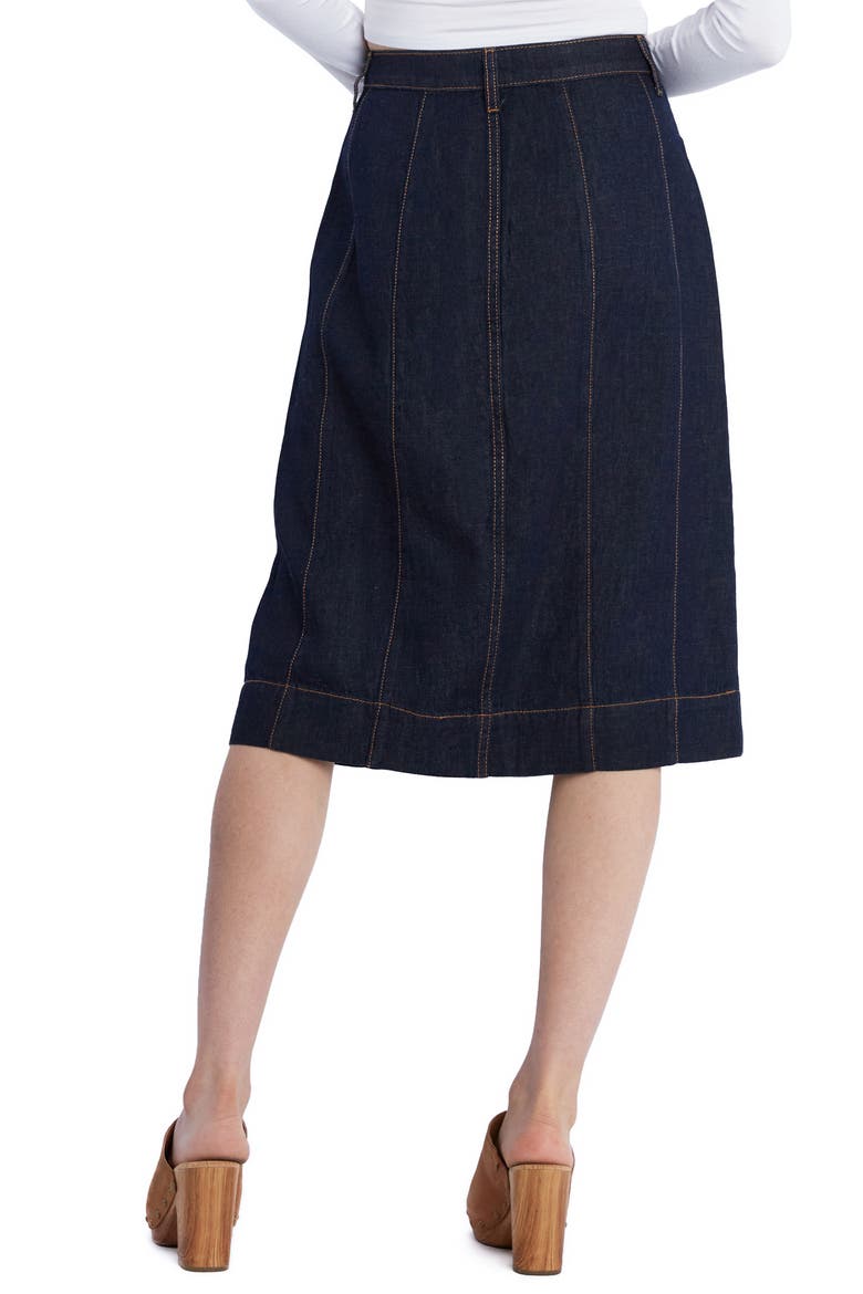 Alice Pintuck Denim Skirt, Alternate, color, ALICE BLUE