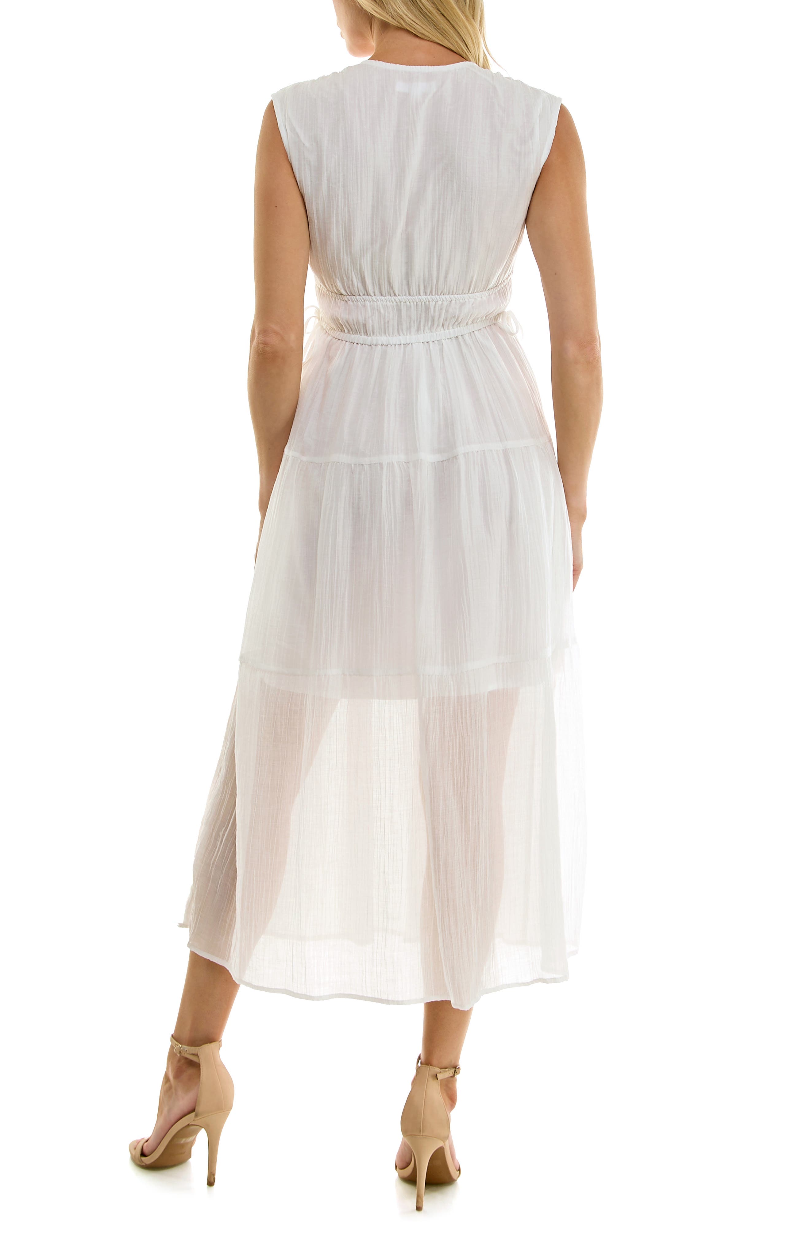Crinkle Woven Semisheer Midi Dress - image 2