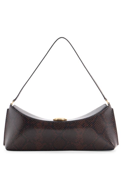 Jacquemus The Ovalo Snakeskin Embossed Leather Shoulder Bag In Brown
