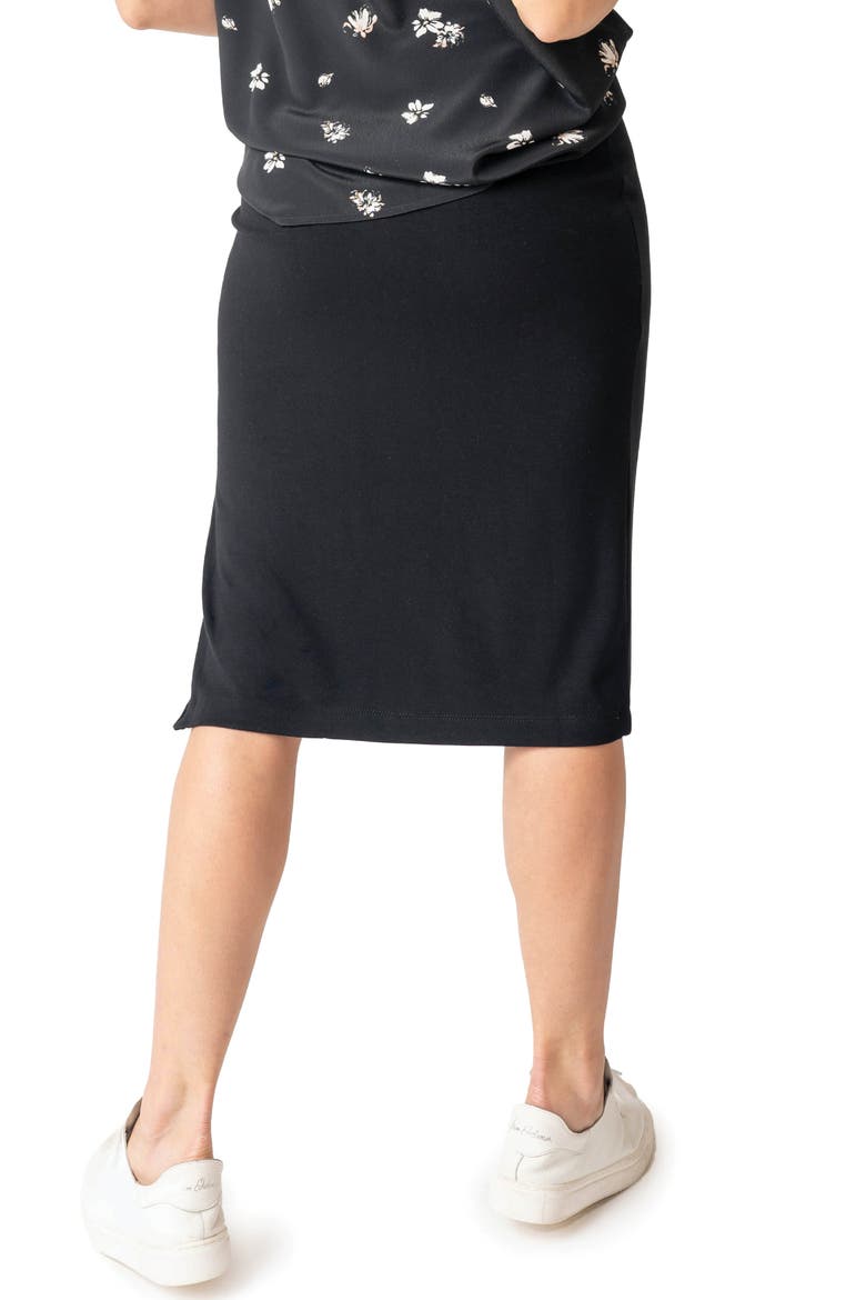 Essential Zip Pencil Skirt, Alternate, color, BLACK
