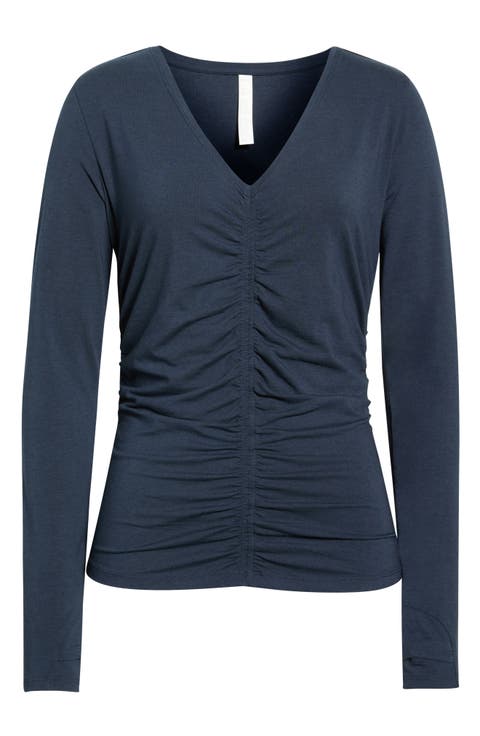 Ruched Long Sleeve T-Shirt