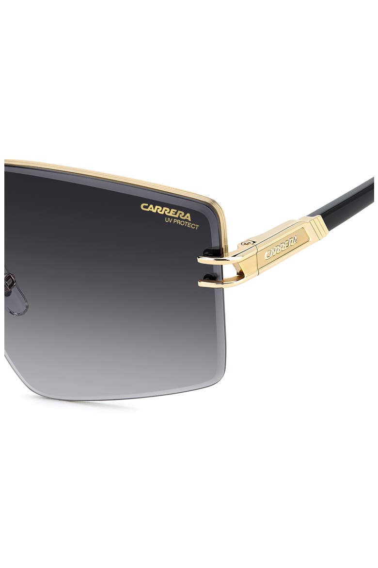 63mm Square Oversized Gradient Rimless Square Geometric Sunglasses, Alternate, color, GOLD BLACK/ DARK GREY SF