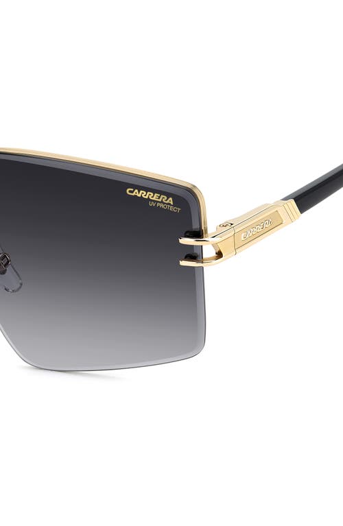 Carrera Eyewear 63mm Square Oversized Gradient Rimless Square Geometric Sunglasses In Gold Black/dark Grey Sf