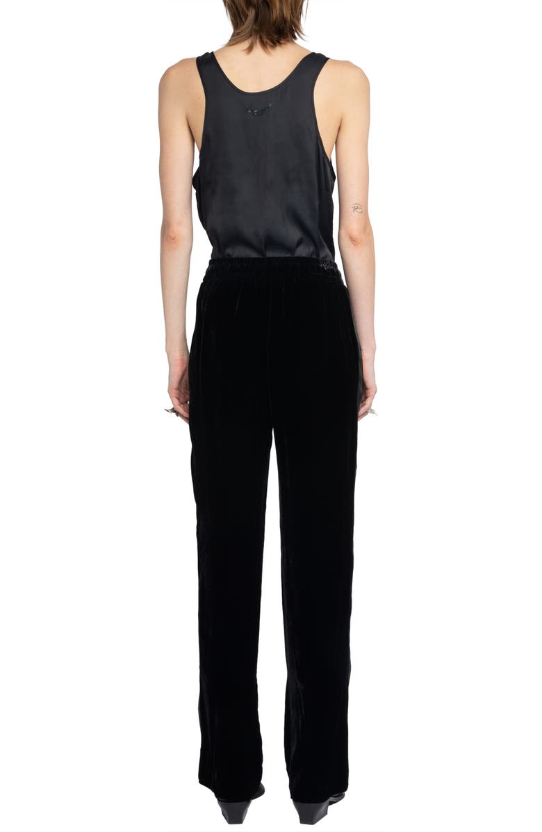 Zadig & Voltaire Poma Velvet Drawstring Pants, Alternate, color, Black