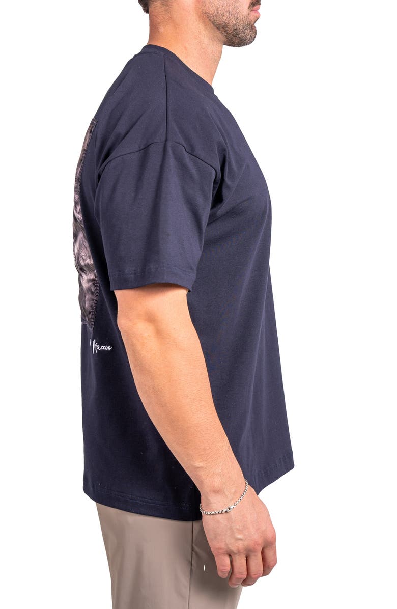 Maceoo Ascension Being Appliqué Cotton Graphic T-Shirt, Alternate, color, Black