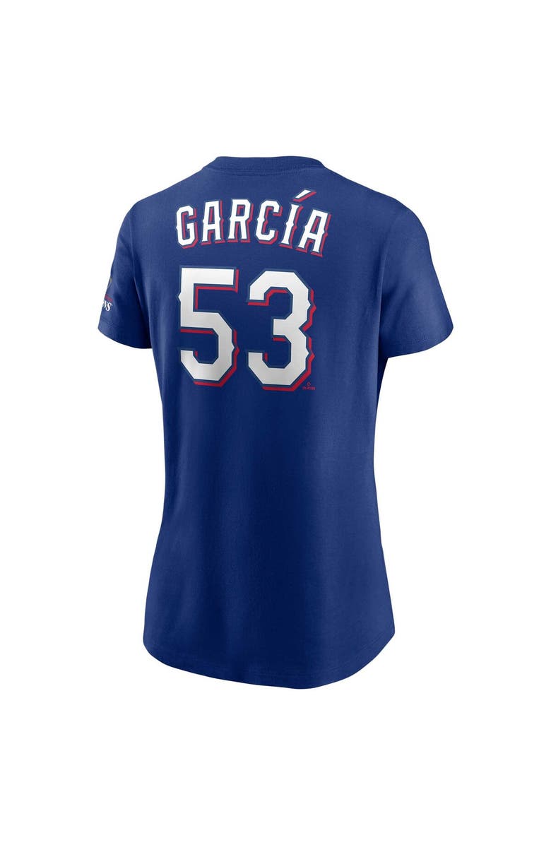 Nike Women's Nike Adolis García Royal Texas Rangers 2023 World Series Champions Name & Number T-Shirt, Alternate, color, 