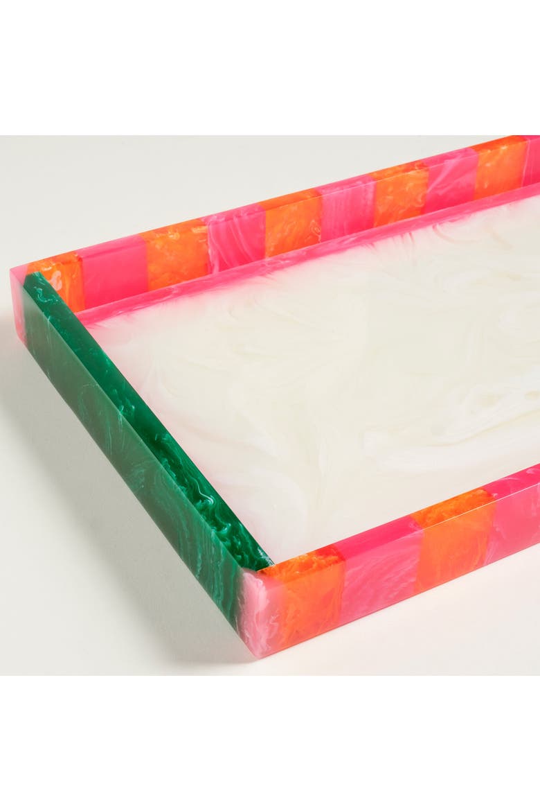 Tanda Resin Rectangle Tray Curated Decor, Alternate, color, Pink