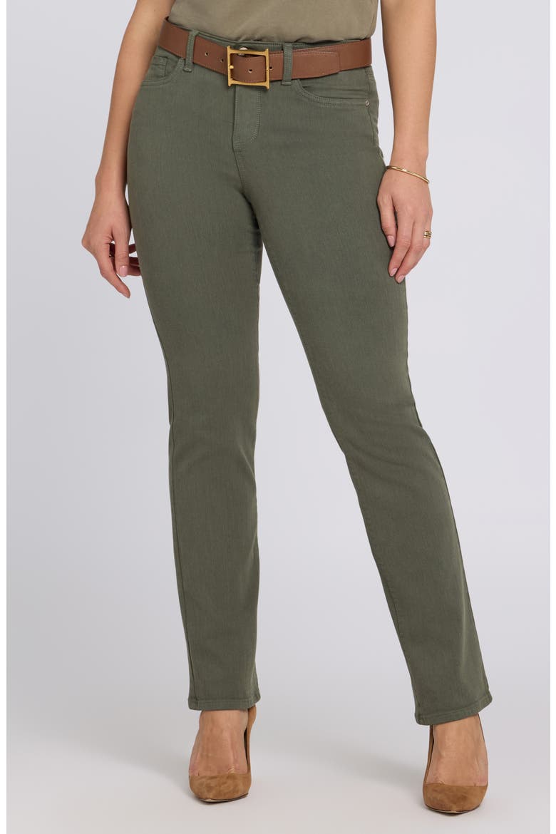 Marilyn No Gapper Straight Leg Jeans, Main, color, DESERT GREEN