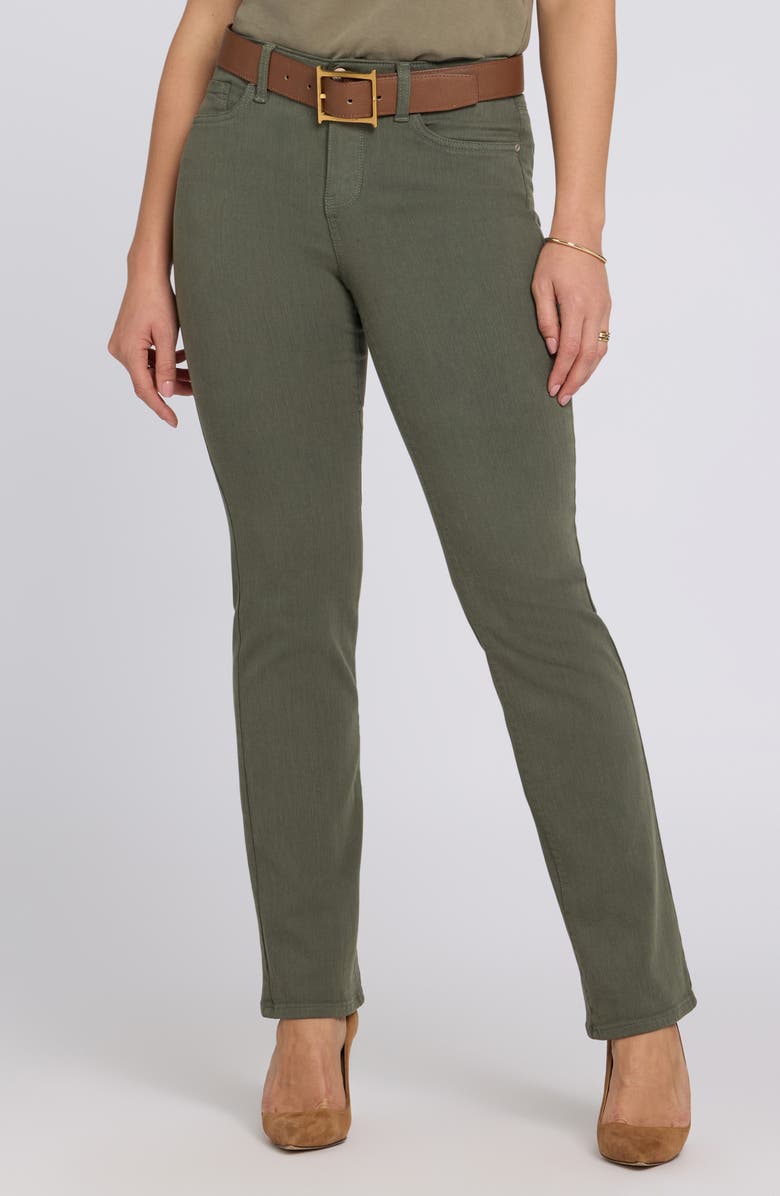 NYDJ Marilyn No Gapper Straight Leg Jeans, Main, color, Desert Green