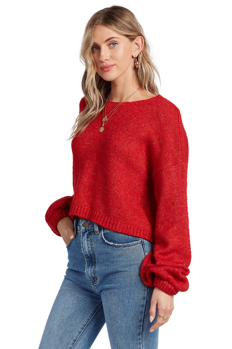 Heart to Heart V-Back Crop Sweater, Alternate, color, RUBY