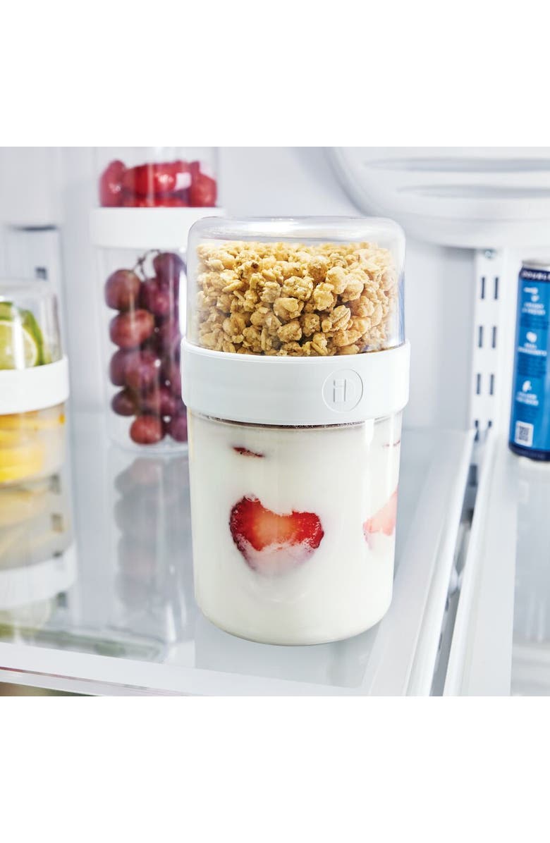 iDesign Medium Stack 'n Snack Food Containers - Set of 4 - Clear/White, Alternate, color, 