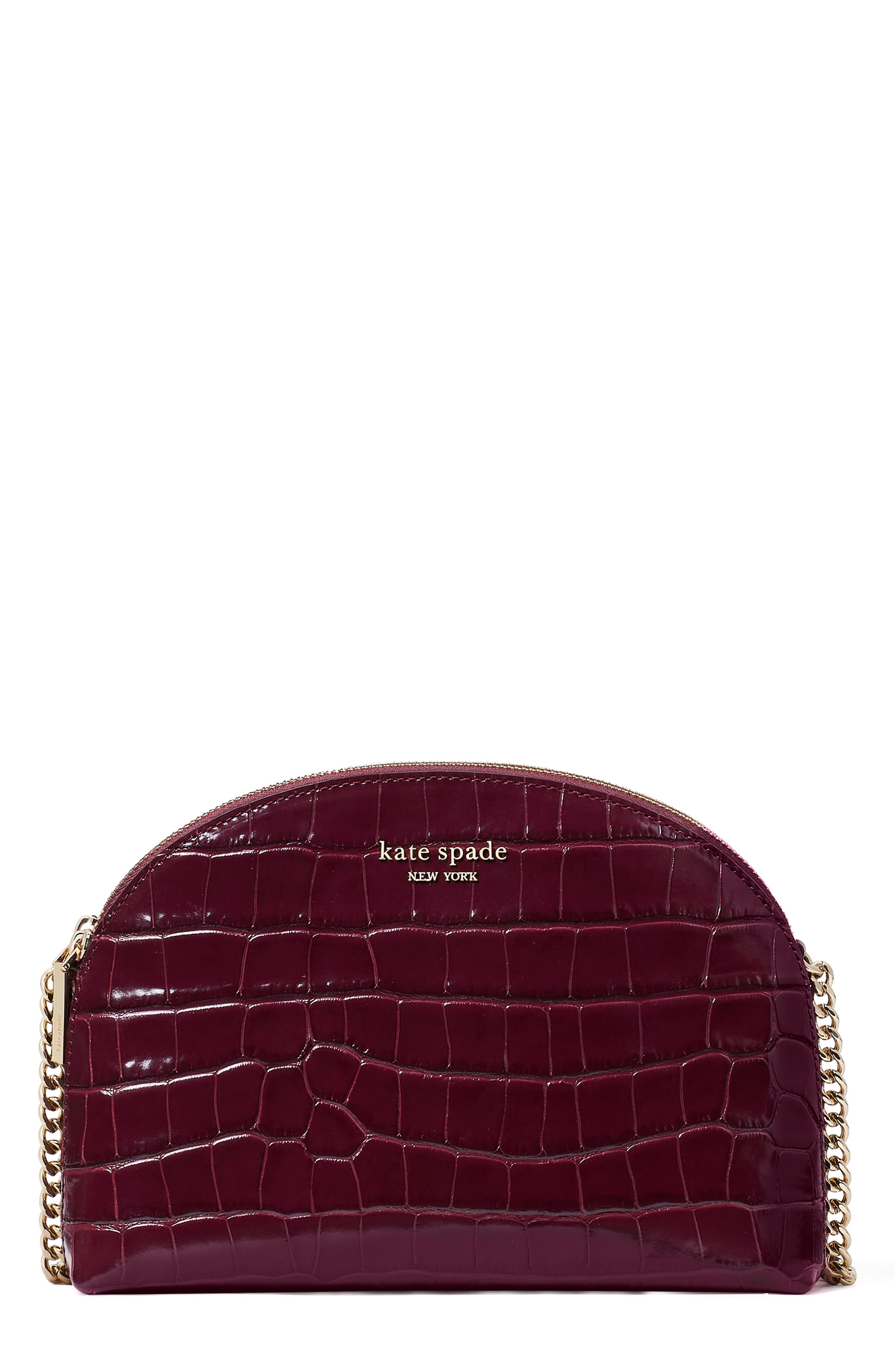 Kate Spade New York spencer croc embossed crossbody bag, Main, color, 