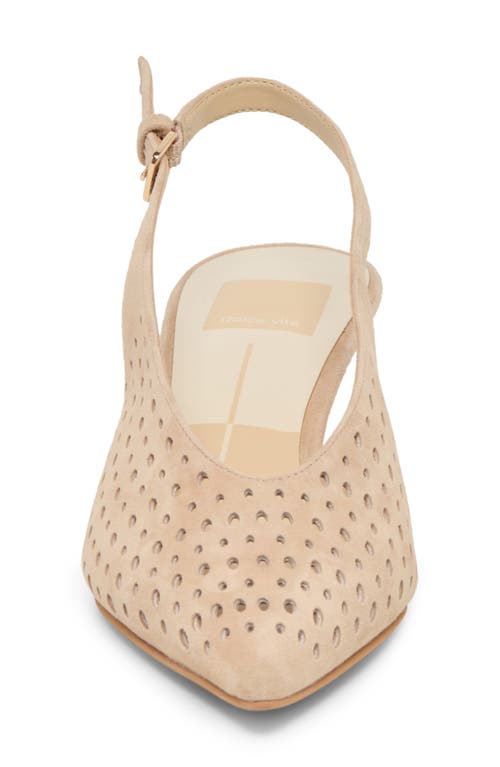 Dolce Vita Alenna Perf Slingback Pointed Toe Kitten Heel Pump In Brown