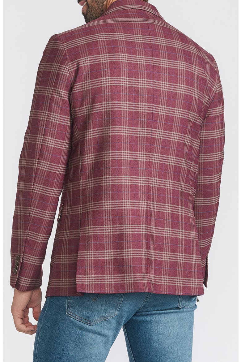 Plaid Print Wool Blend Sport Coat, Alternate, color, RUST