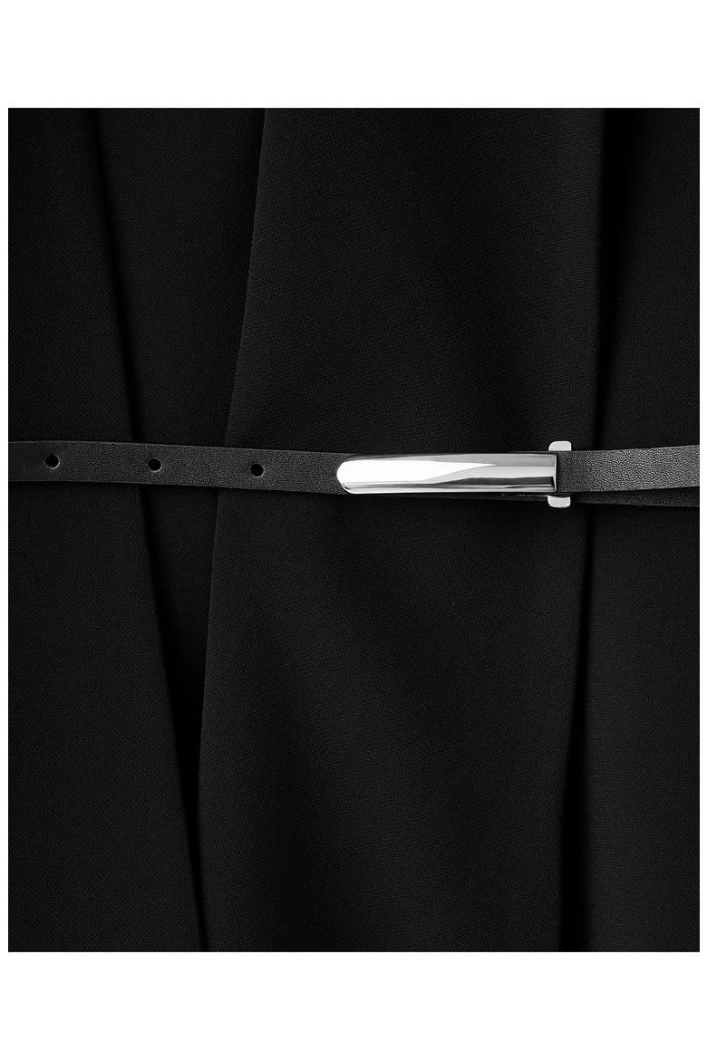 Scarf Neck Belted Minidress, Alternate, color, BLACK