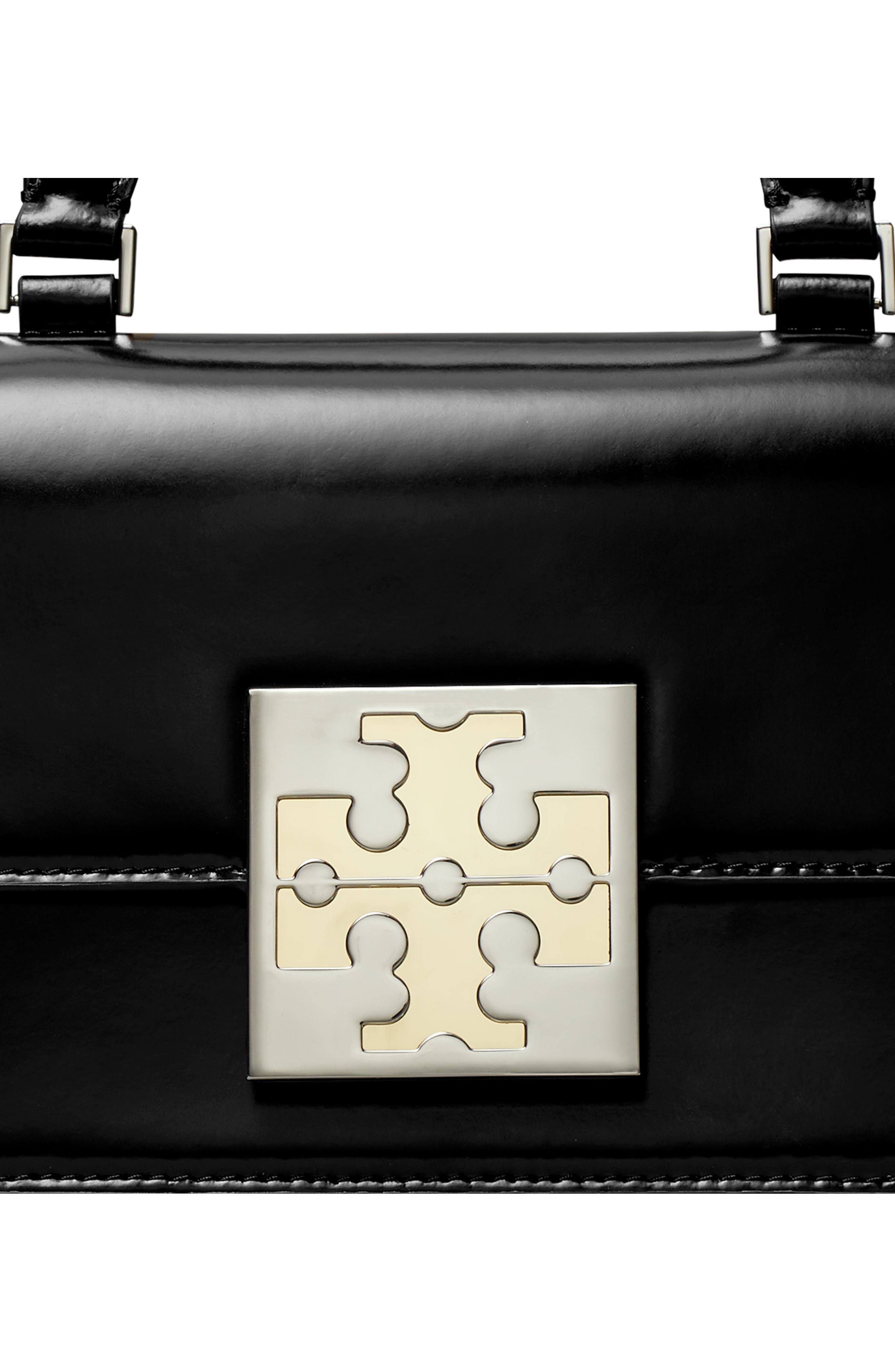 Tory Burch Bon Bon Spazzolato Mini Top-Handle Bag, Alternate, color, 