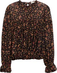Ulla Johnson Pearl Long Sleeve Silk Chiffon Top
