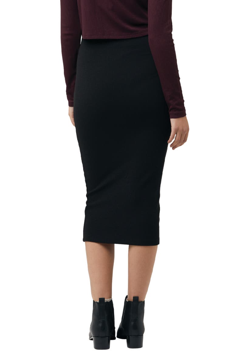 Ripe Maternity Ribbed Knit Pencil Skirt, Alternate, color, Black