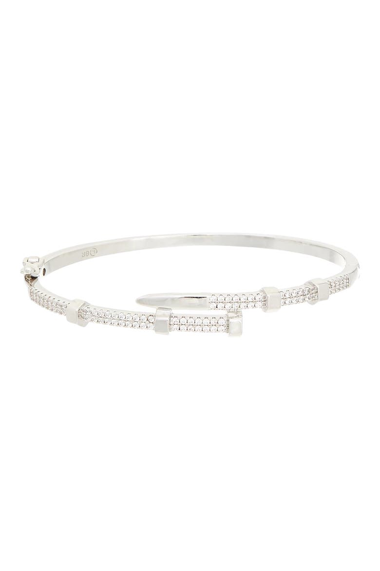 Pavé Nail Bangle Bracelet, Main, color, SILVER
