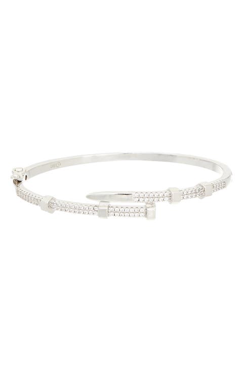 Pavé Nail Bangle Bracelet
