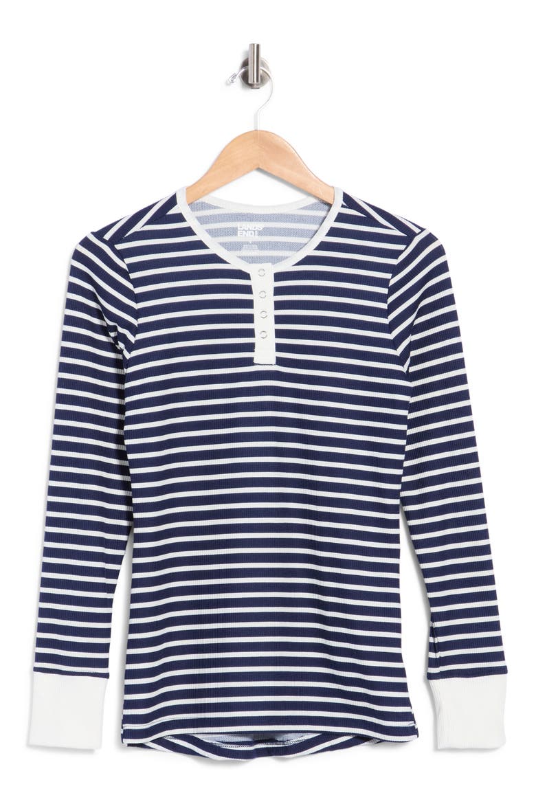 Striped Long Sleeve Henley Top, Alternate, color, DEEP SEA NAVY IVORY STRIPE