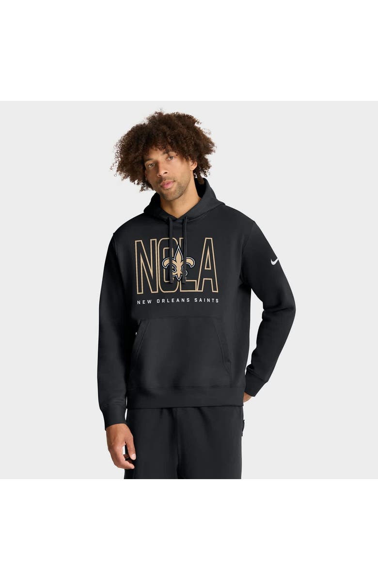 Nike Men's Nike Black New Orleans Saints Busted Play Club Fleece Pullover Hoodie, Main, color, Black