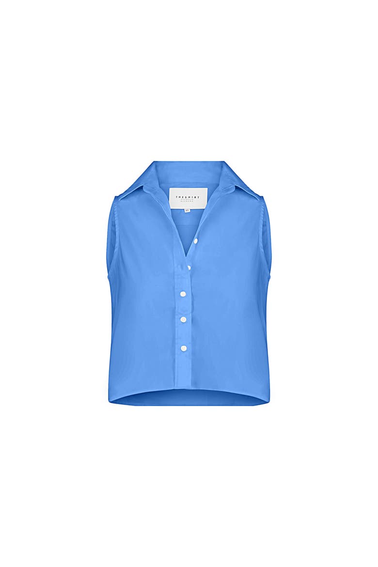 The Boxy Cropped Sleeveless Shirt, Alternate, color, French Blue