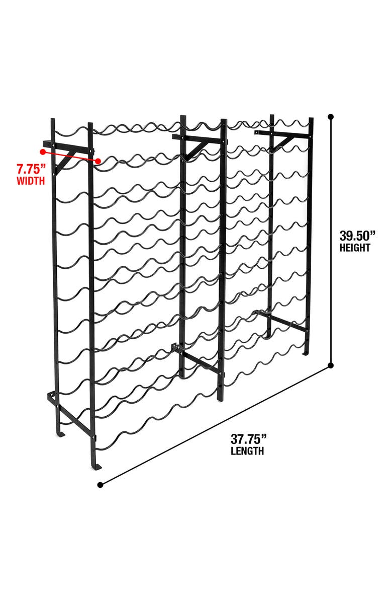 SORBUS Black 100 Bottle Freestanding Wine Rack, Alternate, color,