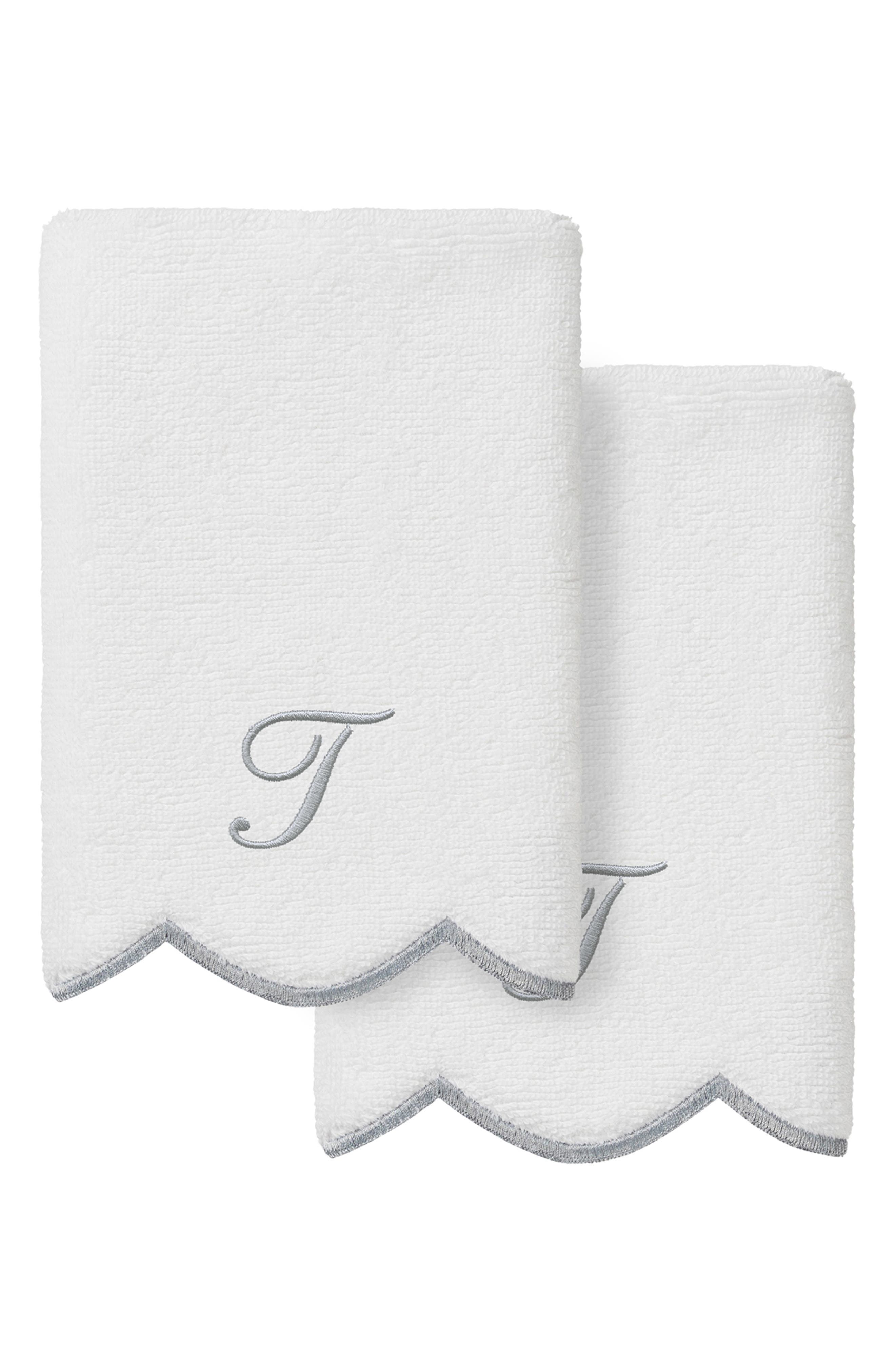Scallop Personalized Monogram 2-Piece Towel Set