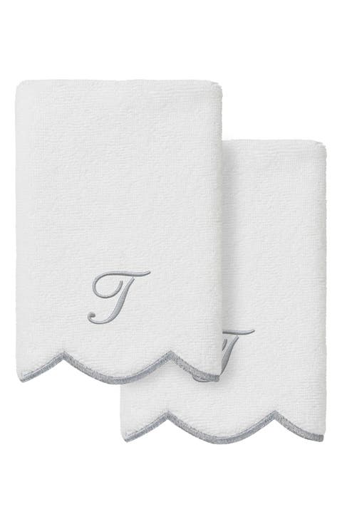 Scallop Personalized Monogram 2-Piece Towel Set
