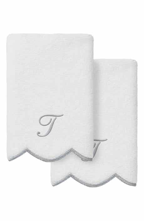 Scallop Personalized Monogram 2-Piece Towel Set