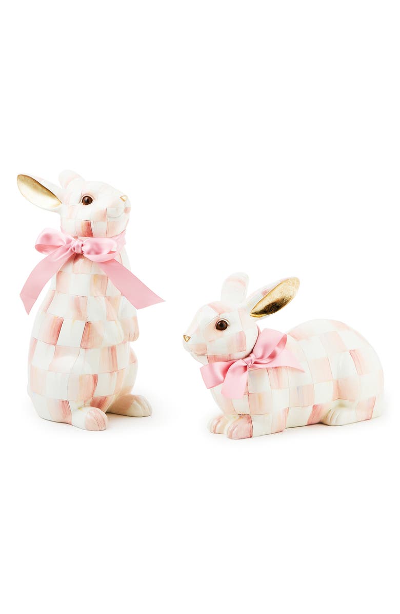 MACKENZIE CHILDS Rosy Check Resting Bunny, Alternate, color, Pink