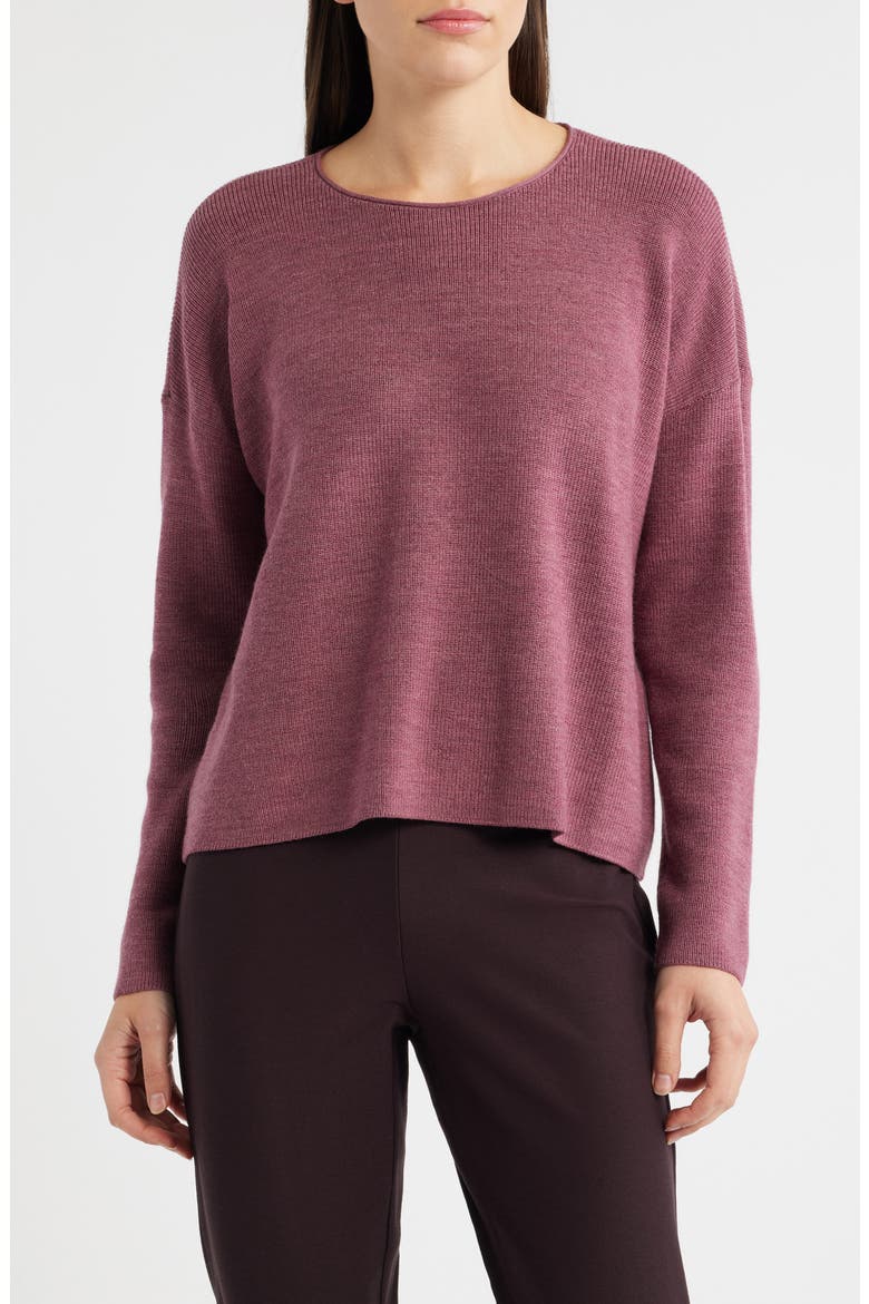 Crewneck Wool Sweater, Main, color, TEA ROSE
