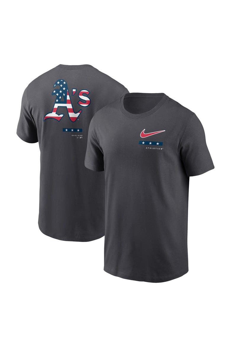 Men's Nike Anthracite Oakland Athletics Americana T-Shirt, Main, color, Anthracite