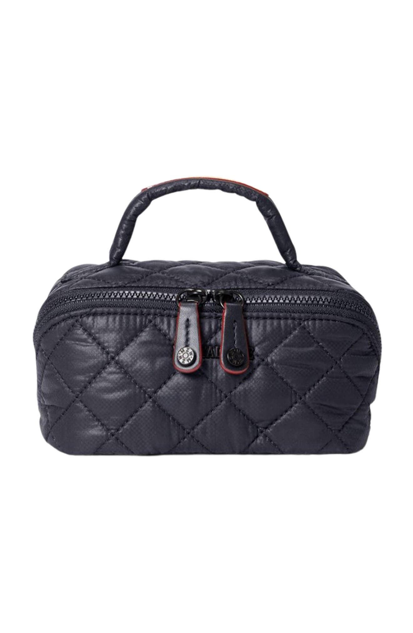 Mini Accordion Cosmetics Case, Main, color, BLACK