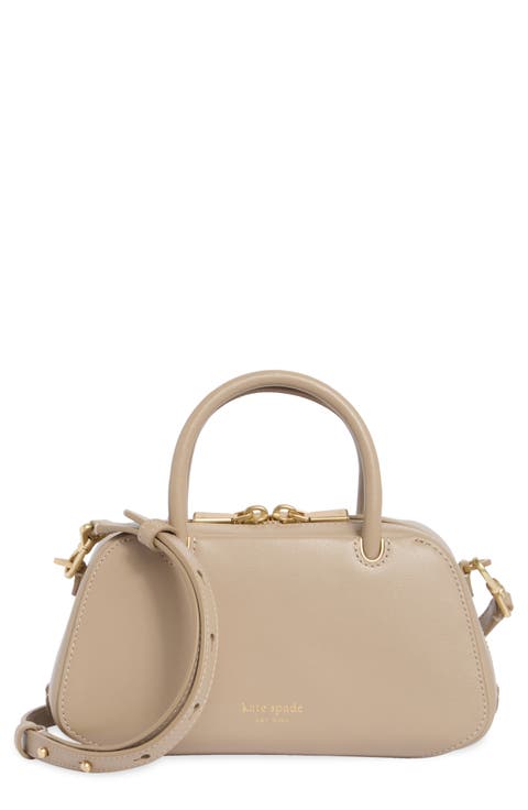 mini grace fine grain leather top handle bag