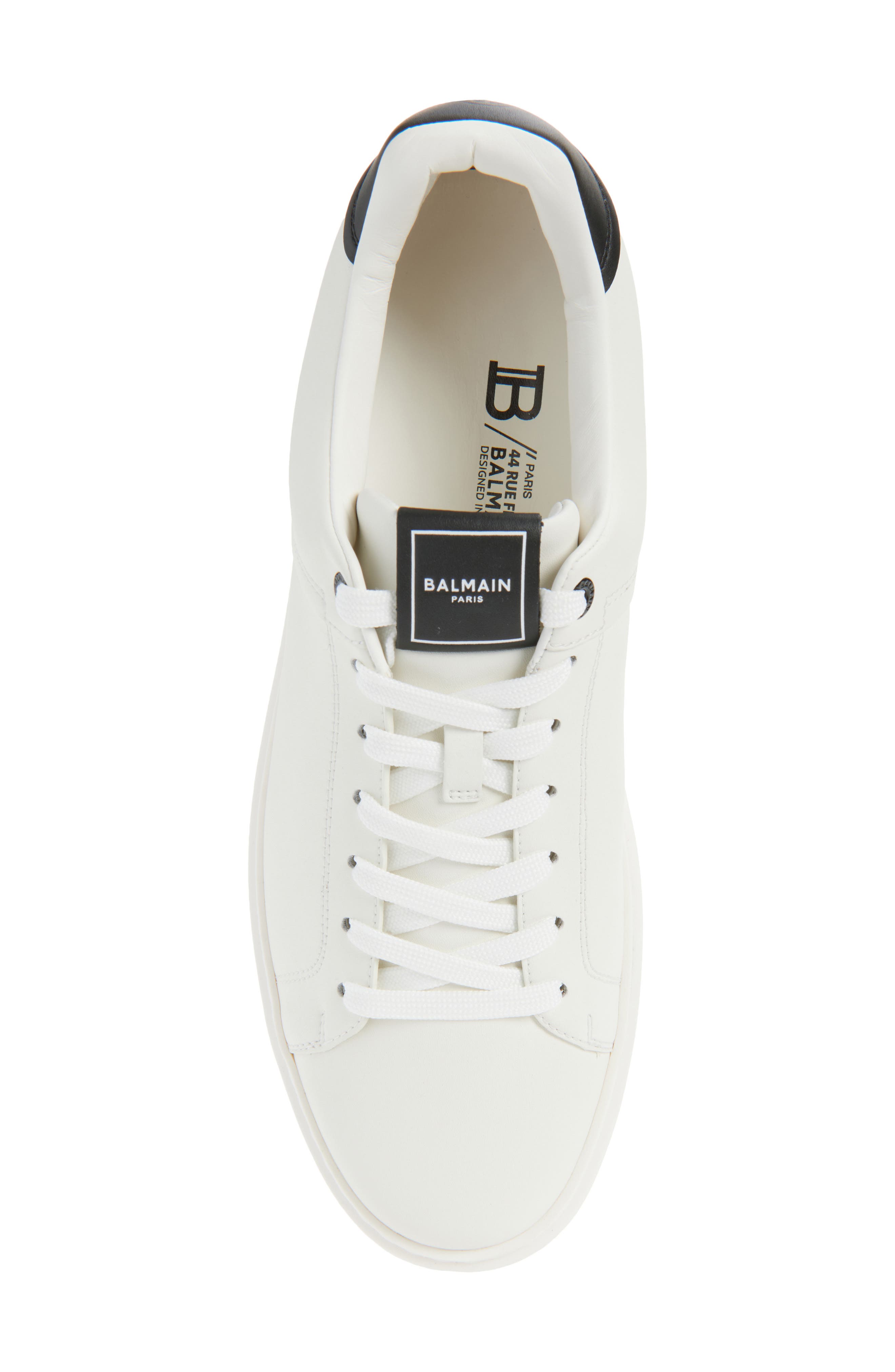 Balmain B-Court Trainer, Alternate, color, White/ Black