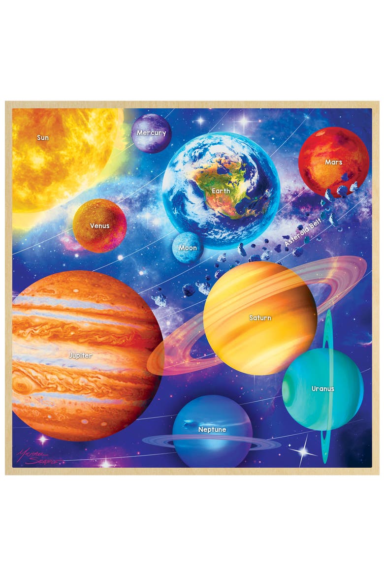 Solar System 48 Piece Wood Jigsaw Puzzle, Alternate, color, Multicolor