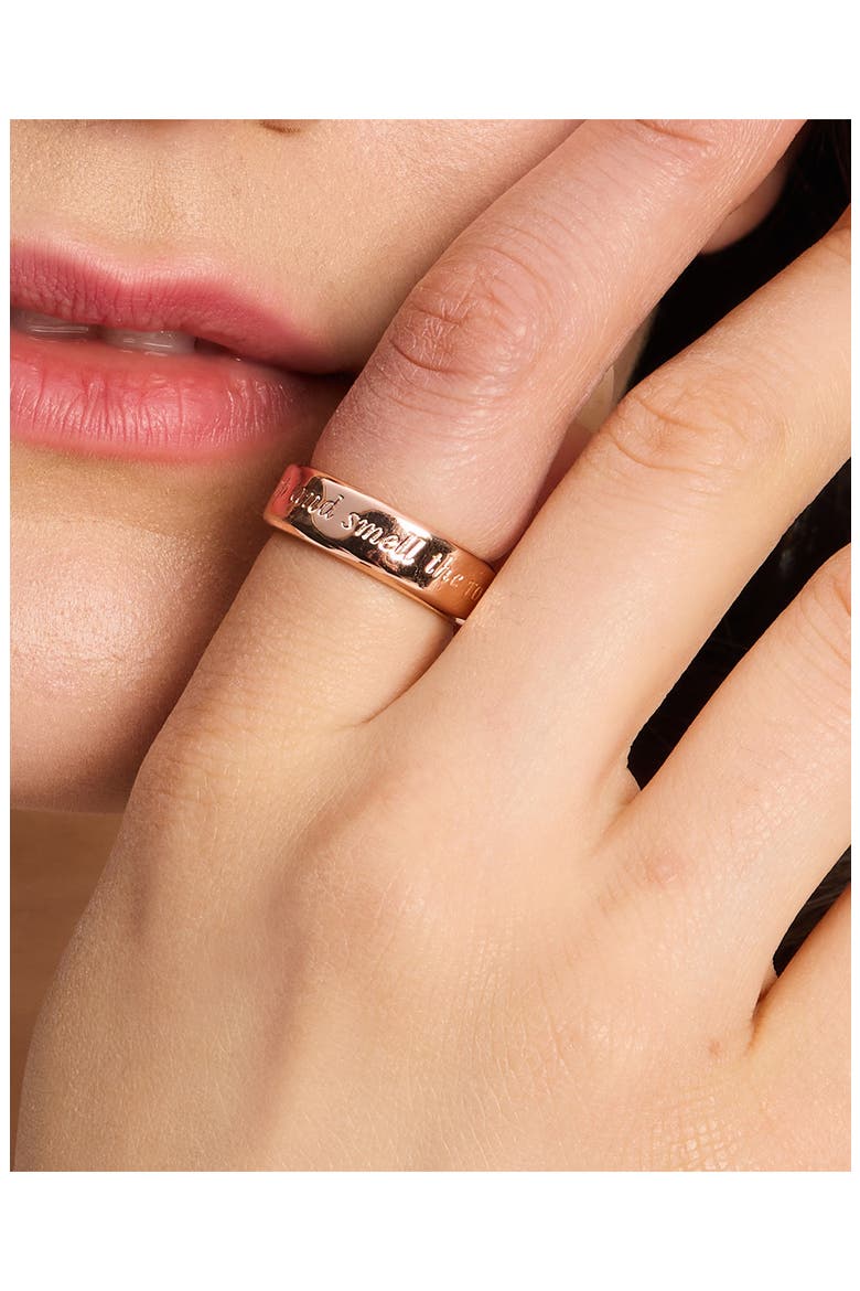 stop and smell the roses band ring, Alternate, color, ROSE GOLD