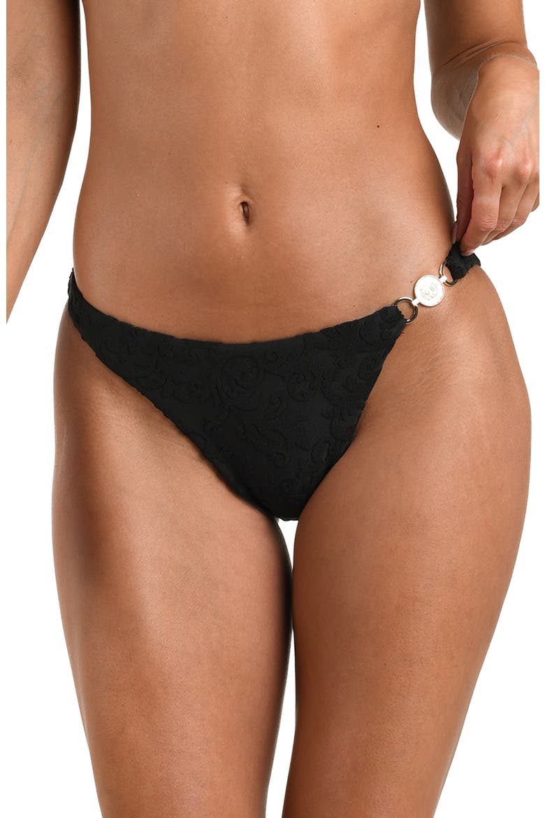 Jean Jacquard Terry Bikini Bottoms, Main, color, BLACK