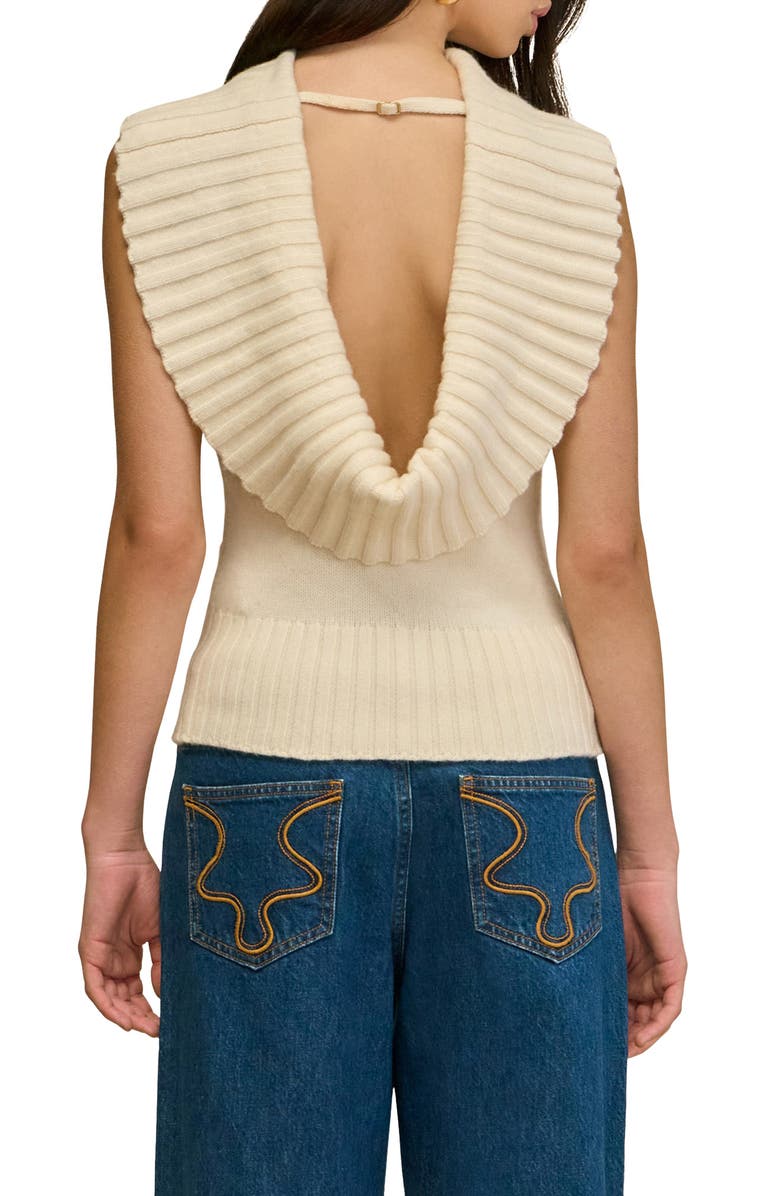 Cult Gaia Chen Cowl Neck Wool Blend Top, Alternate, color, Off White