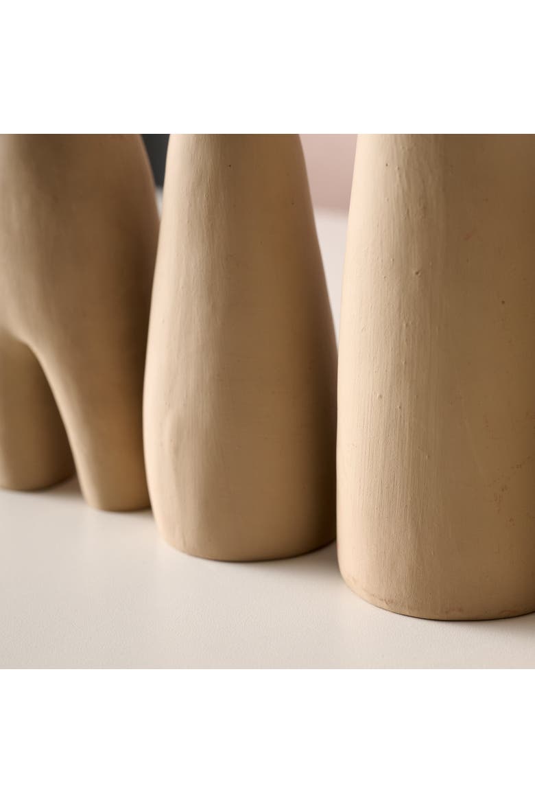 Prakasa Modern Terracotta Menorah, Alternate, color, Sand